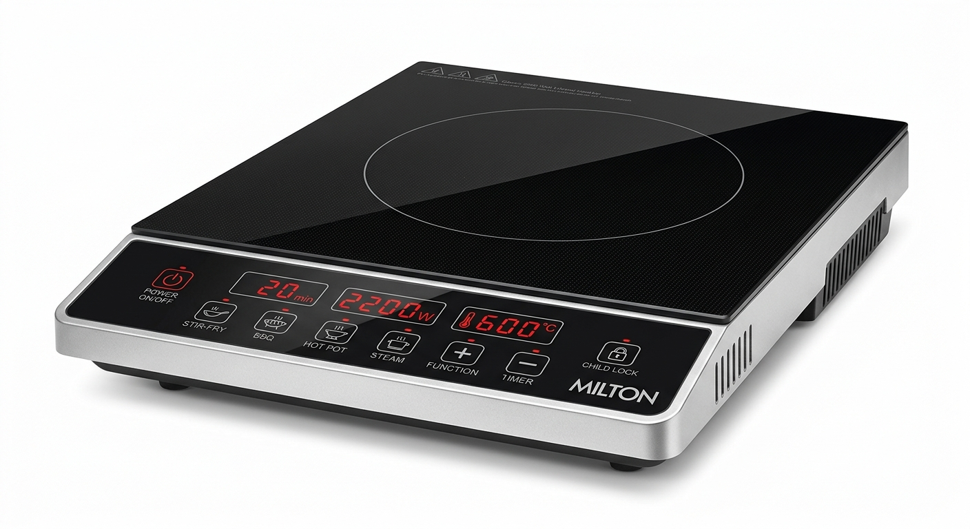 MILTON Classic 2200W Infrared Cooktop – One Touch, 4 Cooking Modes & Powerful 600°C Heating