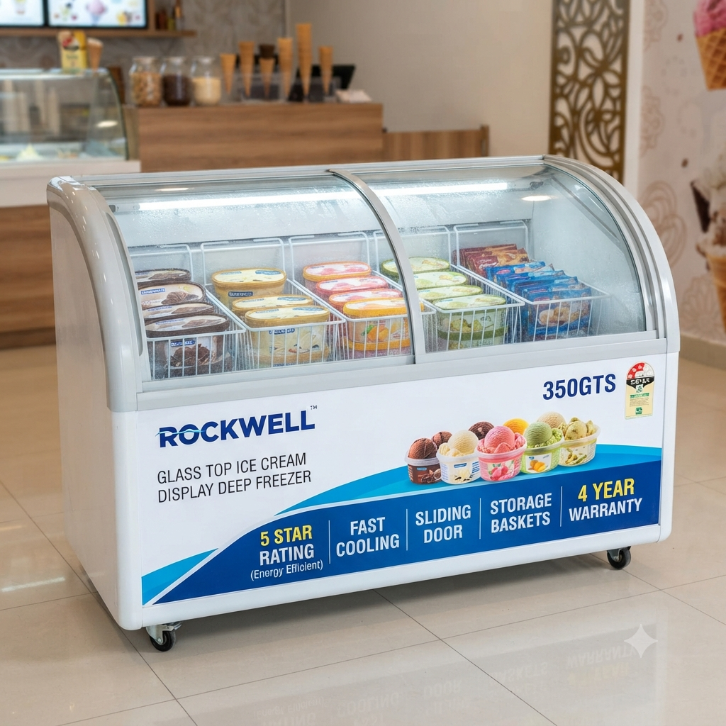 Rockwell 350GTS 5 Star Glass Top Ice Cream Display Deep Freezer: Complete Buying Guide